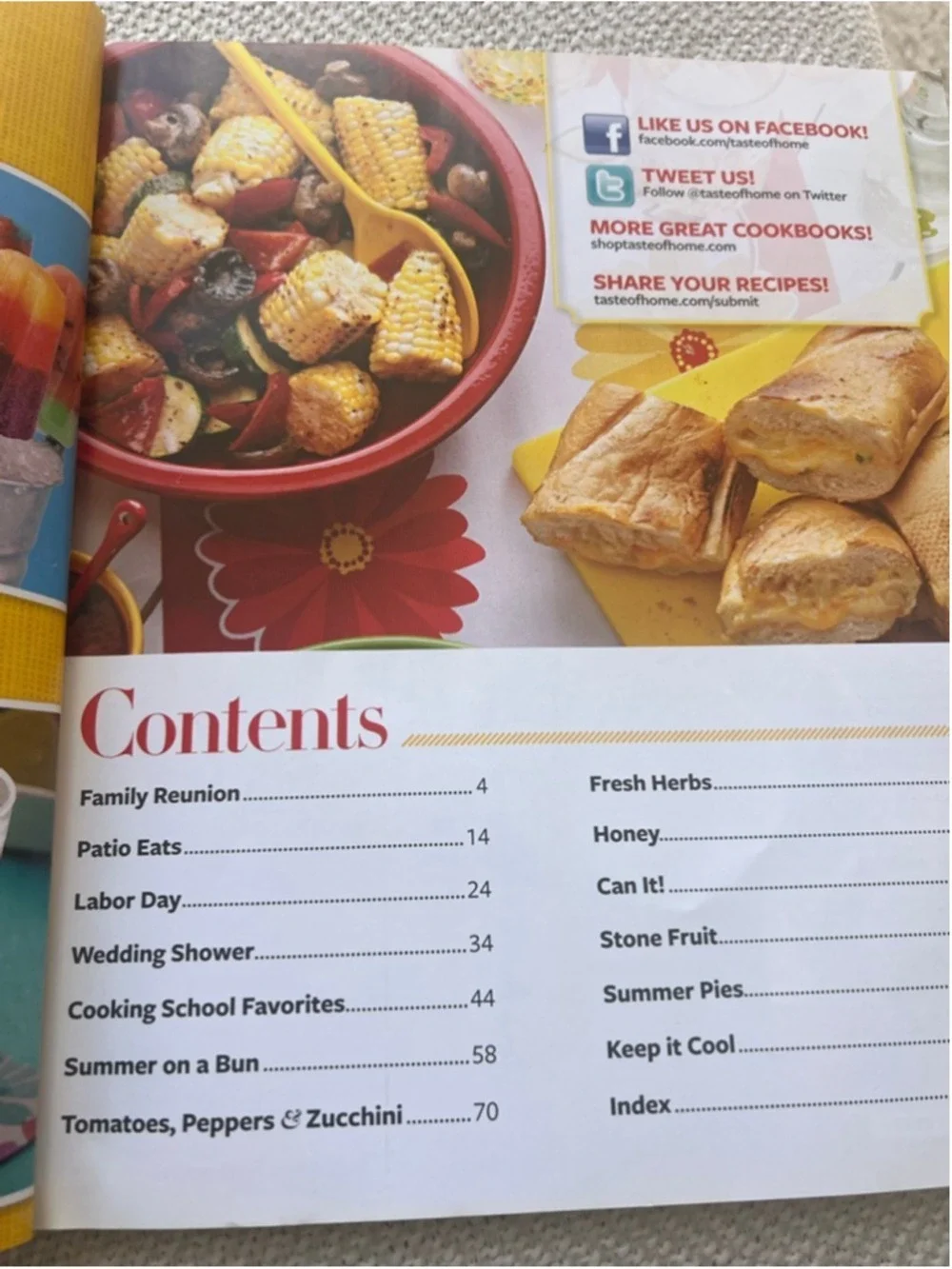 Taste of Home Cookbook Best of Summer